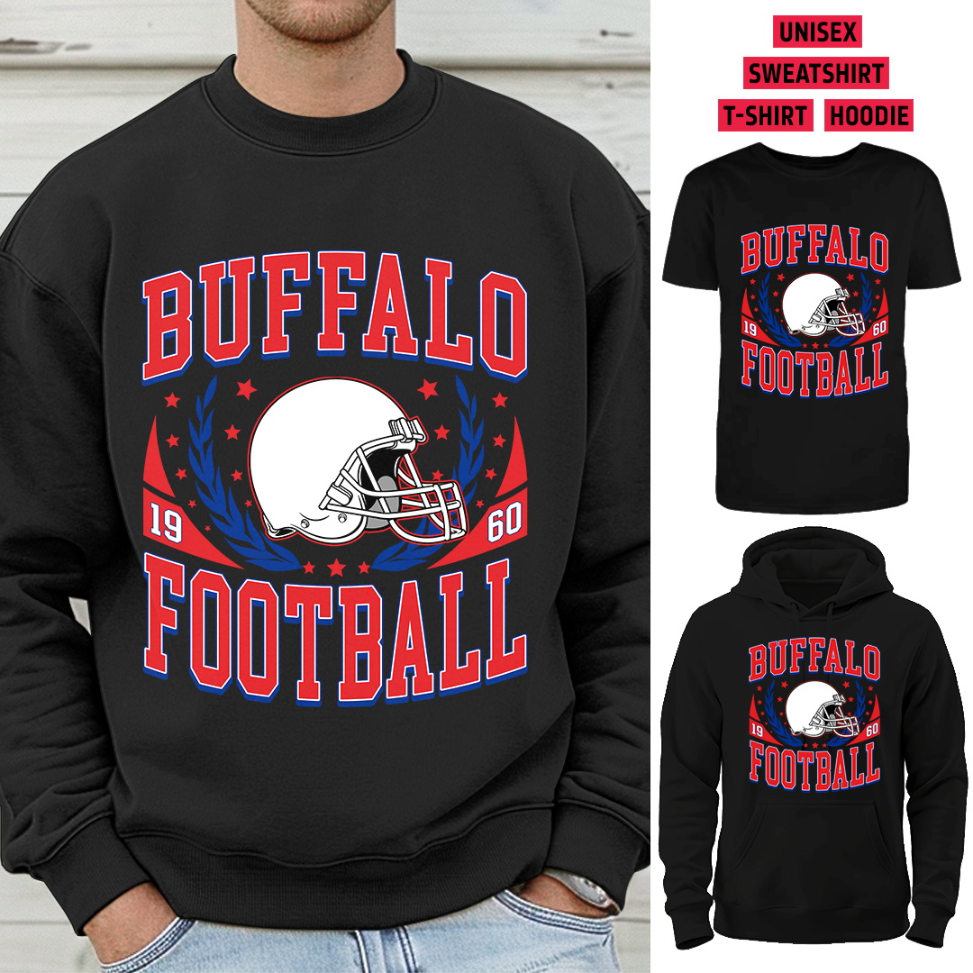 Vintage Buffalo Football 1960 T-Shirt/Sweatshirt/Hoodie, Unisex T-Shirt/Sweatshirt/Hoodie