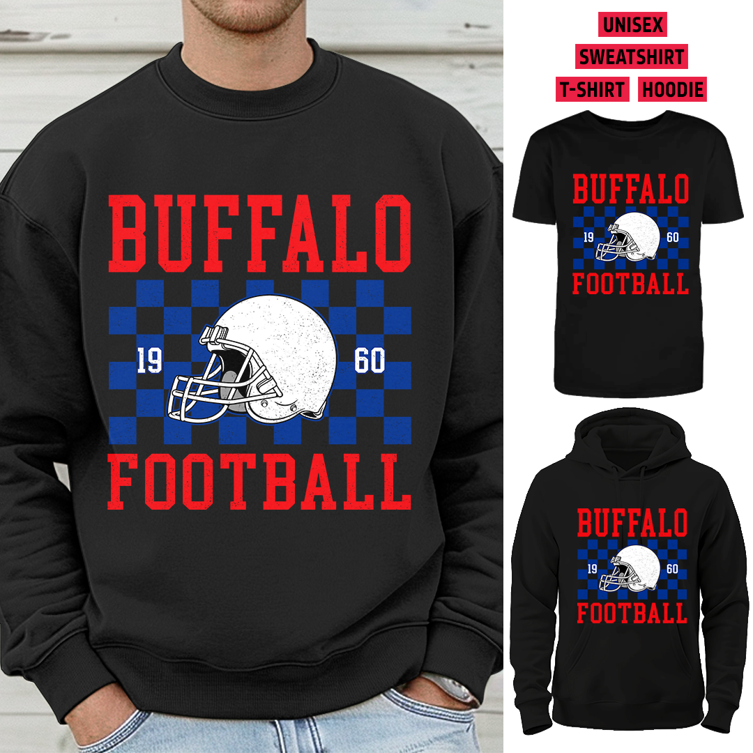 Vintage Buffalo Football 1960 Helmet T-Shirt/Sweatshirt/Hoodie, Unisex T-Shirt/Sweatshirt/Hoodie