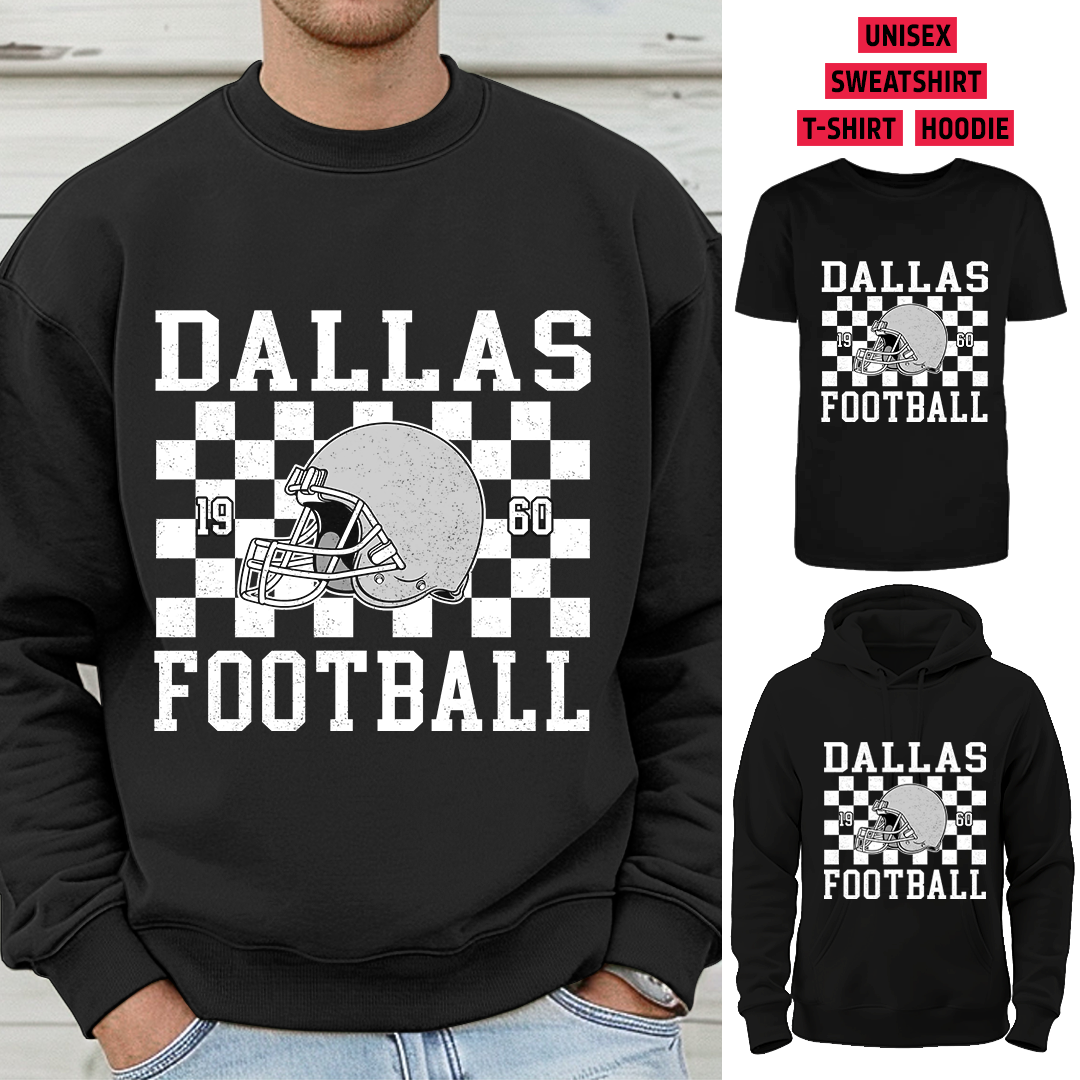 Vintage Dallas Football 1960 Helmet T-Shirt/Sweatshirt/Hoodie, Unisex T-Shirt/Sweatshirt/Hoodie