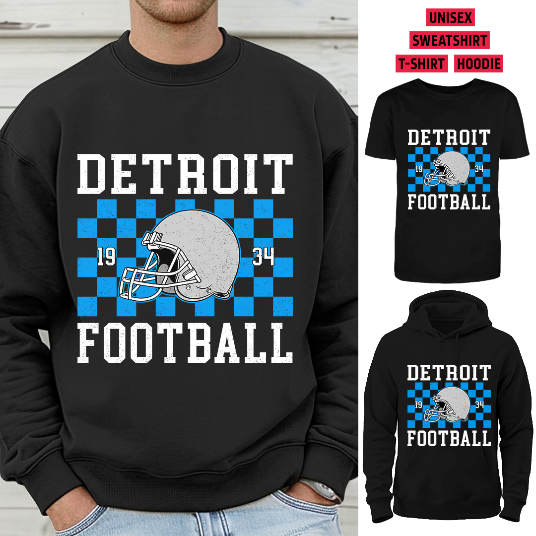Vintage Detroit Football 1934 Helmet T-Shirt/Sweatshirt/Hoodie, Unisex T-Shirt/Sweatshirt/Hoodie