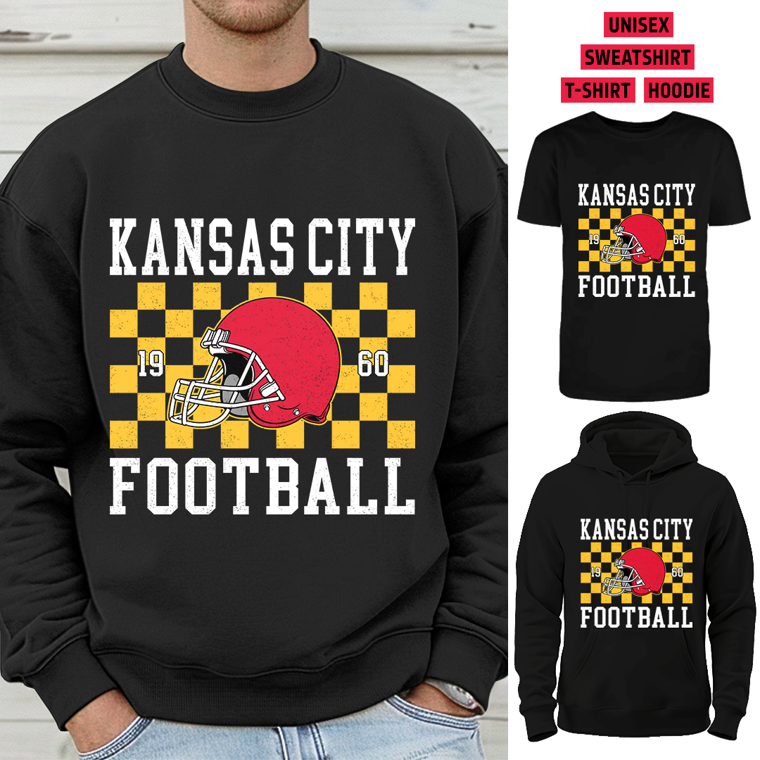 Vintage Kansas City Football 1960 Helmet T-Shirt/Sweatshirt/Hoodie, Unisex T-Shirt/Sweatshirt/Hoodie