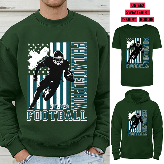 Vintage Philadelphia Football 1933 Flag USA T-Shirt/Sweatshirt/Hoodie, Unisex T-Shirt/Sweatshirt/Hoodie