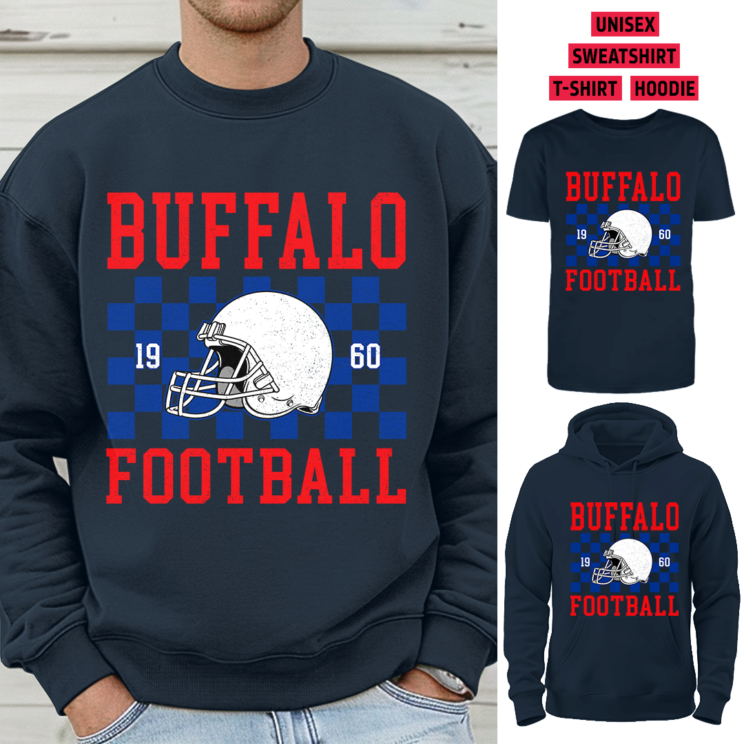 Vintage Buffalo Football 1960 Helmet T-Shirt/Sweatshirt/Hoodie, Unisex T-Shirt/Sweatshirt/Hoodie