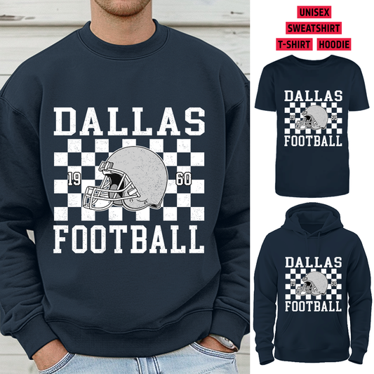 Vintage Dallas Football 1960 Helmet T-Shirt/Sweatshirt/Hoodie, Unisex T-Shirt/Sweatshirt/Hoodie
