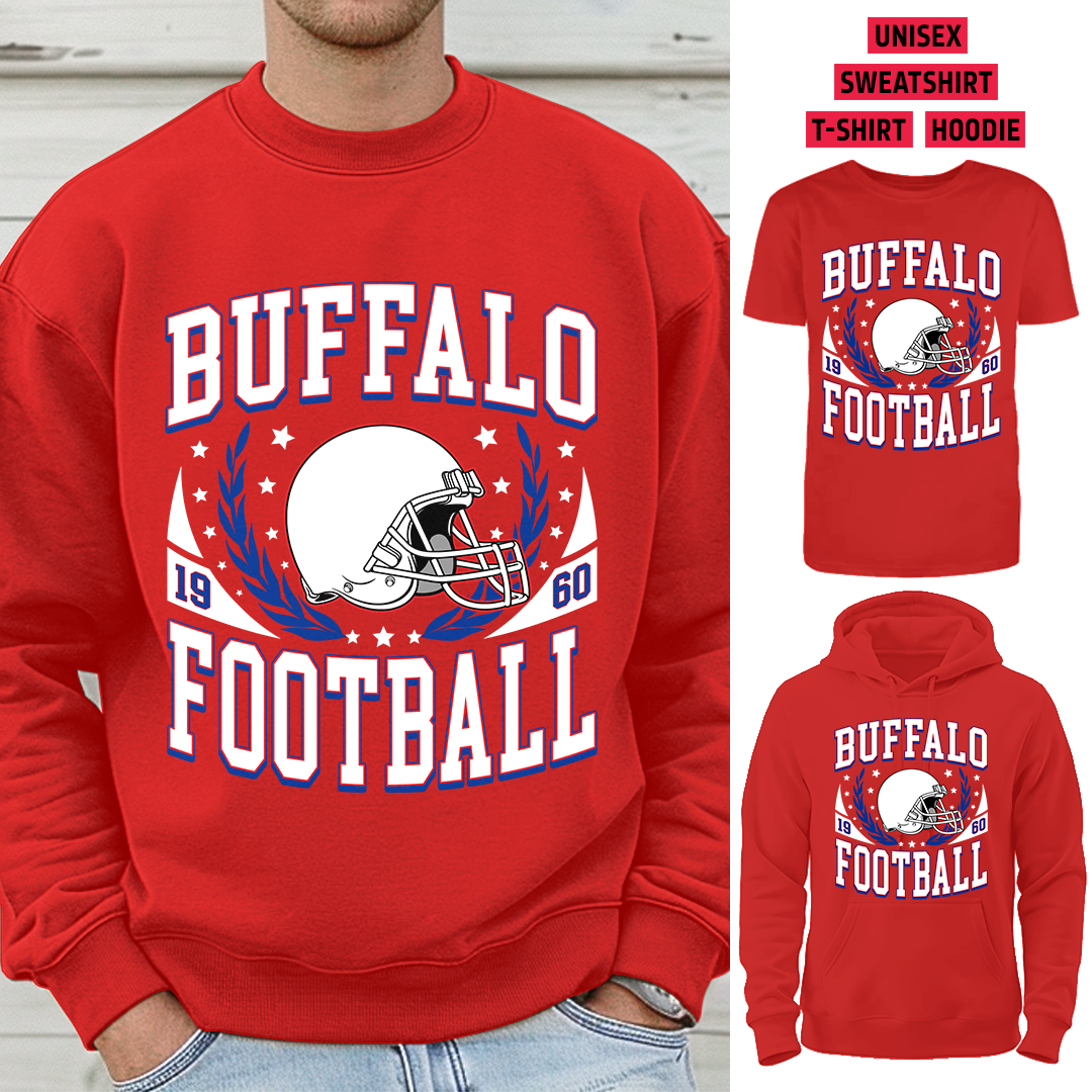 Vintage Buffalo Football 1960 T-Shirt/Sweatshirt/Hoodie, Unisex T-Shirt/Sweatshirt/Hoodie