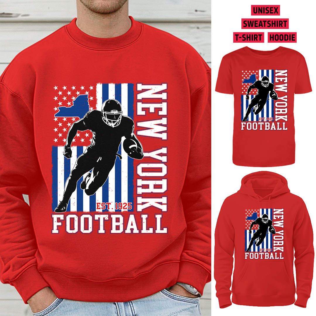 Vintage New York Football 1925 Flag USA T-Shirt/Sweatshirt/Hoodie, Unisex T-Shirt/Sweatshirt/Hoodie