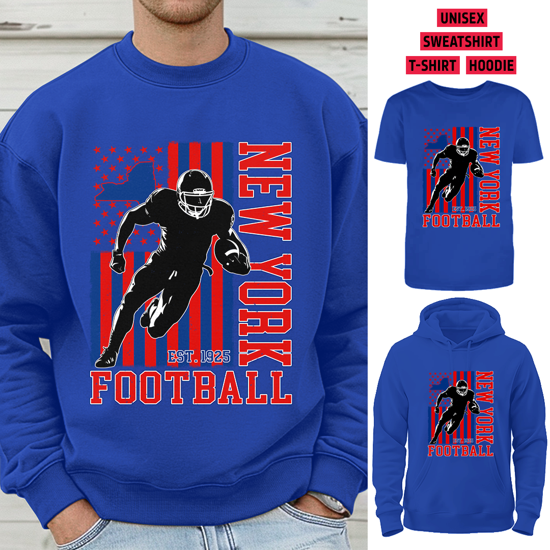 Vintage New York Football 1925 Flag USA T-Shirt/Sweatshirt/Hoodie, Unisex T-Shirt/Sweatshirt/Hoodie