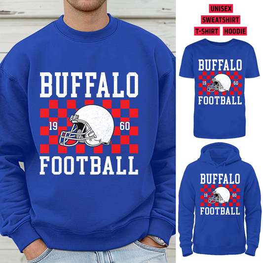 Vintage Buffalo Football 1960 Helmet T-Shirt/Sweatshirt/Hoodie, Unisex T-Shirt/Sweatshirt/Hoodie