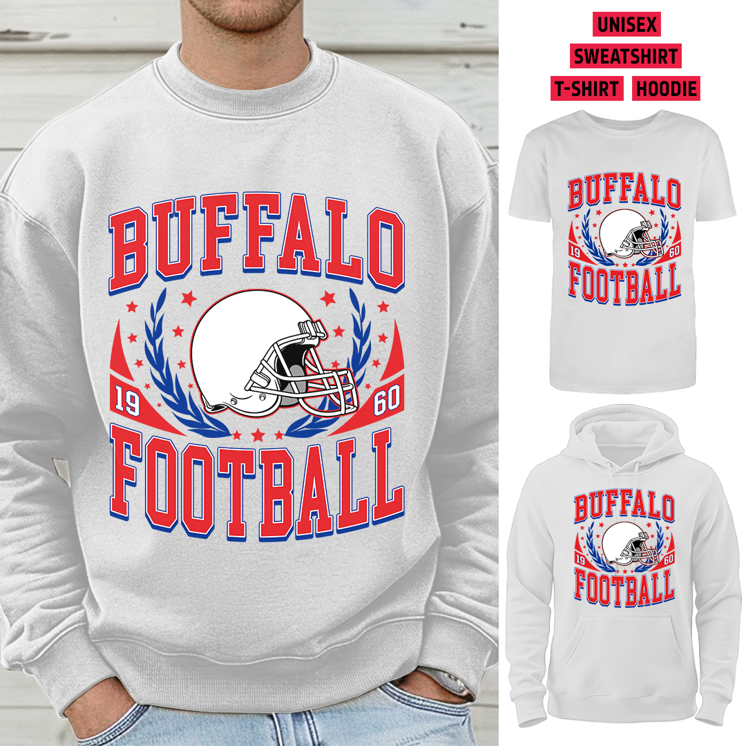 Vintage Buffalo Football 1960 T-Shirt/Sweatshirt/Hoodie, Unisex T-Shirt/Sweatshirt/Hoodie