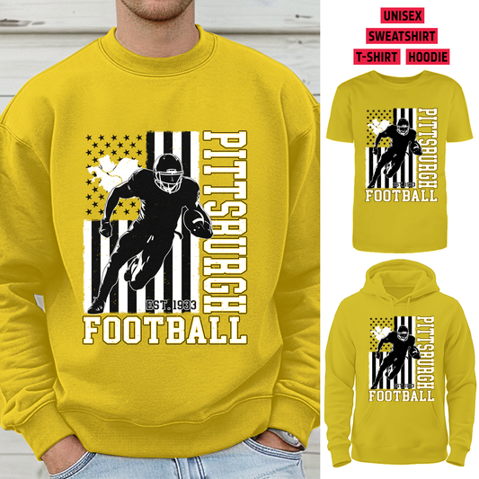 Vintage Pittsburgh Football 1933 Flag USA T-Shirt/Sweatshirt/Hoodie, Unisex T-Shirt/Sweatshirt/Hoodie