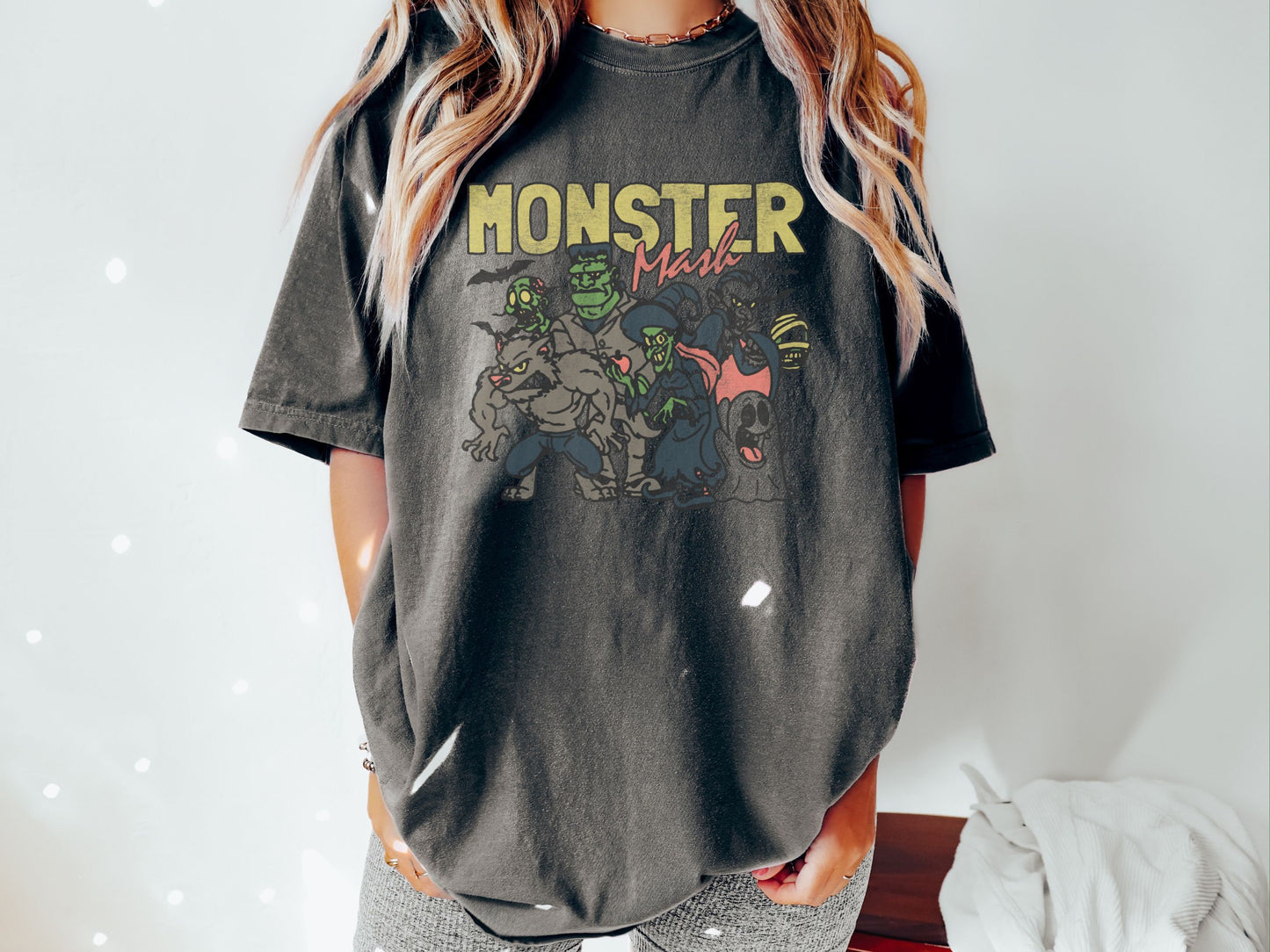 Retro Halloween Comfort Colors shirt, Monster Mash TShirt, Vintage Ghost Halloween t-Shirt, Monster Tee, Retro Fall Top, Fall Shirt