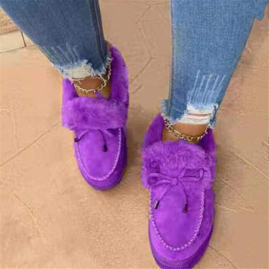Women Fashion Fur lining Winter Shoes, Arch Support Walking Boots